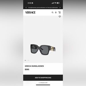 [LIKE NEW] VERSACE GRECA SUNGLASSES - black